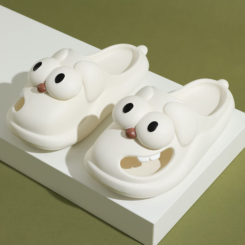 Cartoon big-eyed dog slippers Baotou slippers