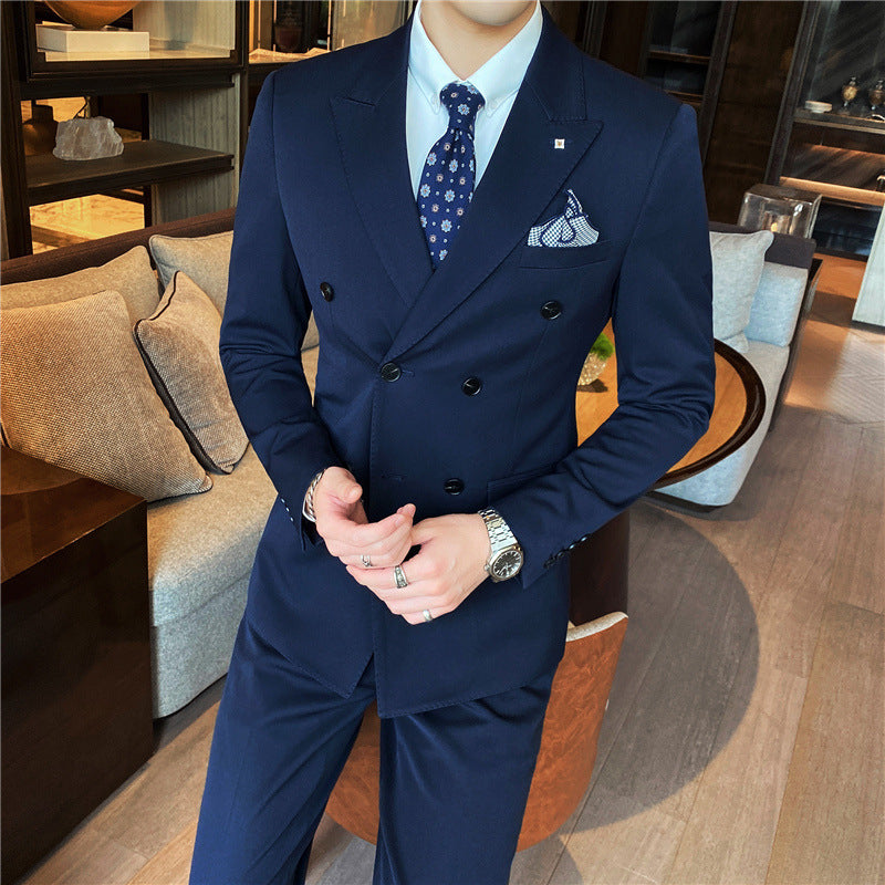 Double Button Spring busines Suit double buckle suit three-piece set