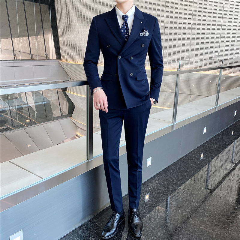 Double Button Spring busines Suit double buckle suit three-piece set