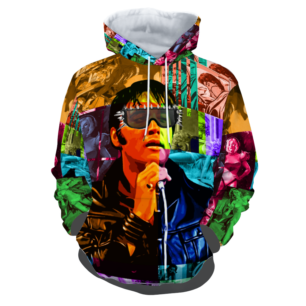 All Shook Up Thick Hoodie Unisex All Over Print Plush Spun Velvet Hoodie with Pockets