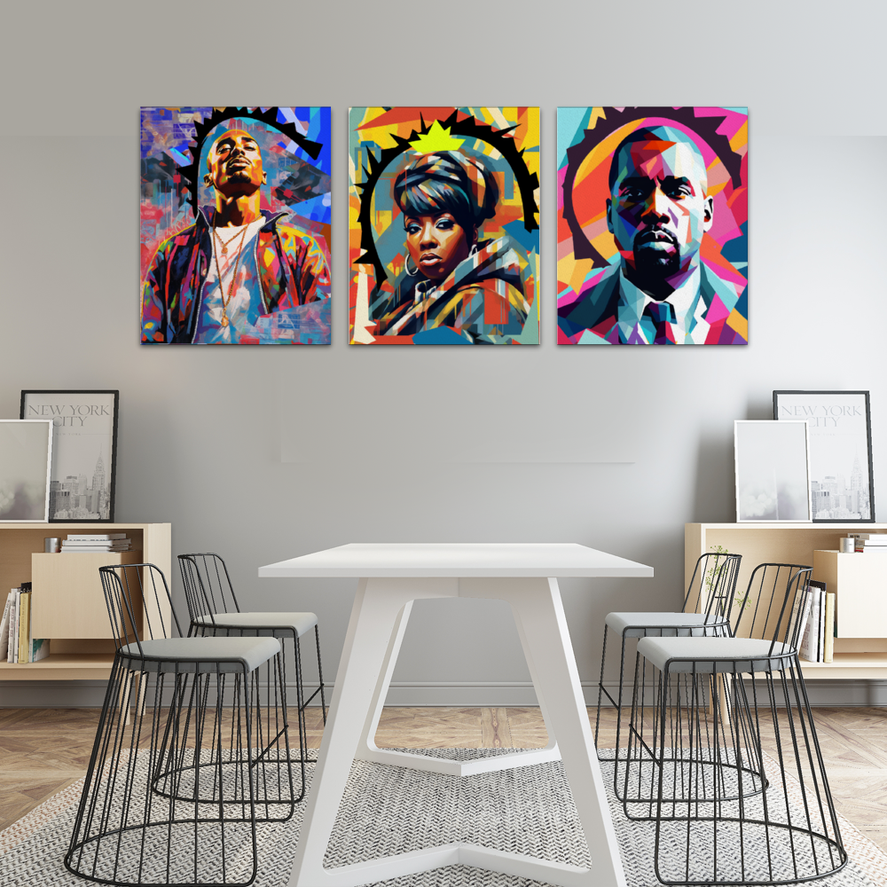 Kings and Queens 3 Piece Framed Canvas Painting Set