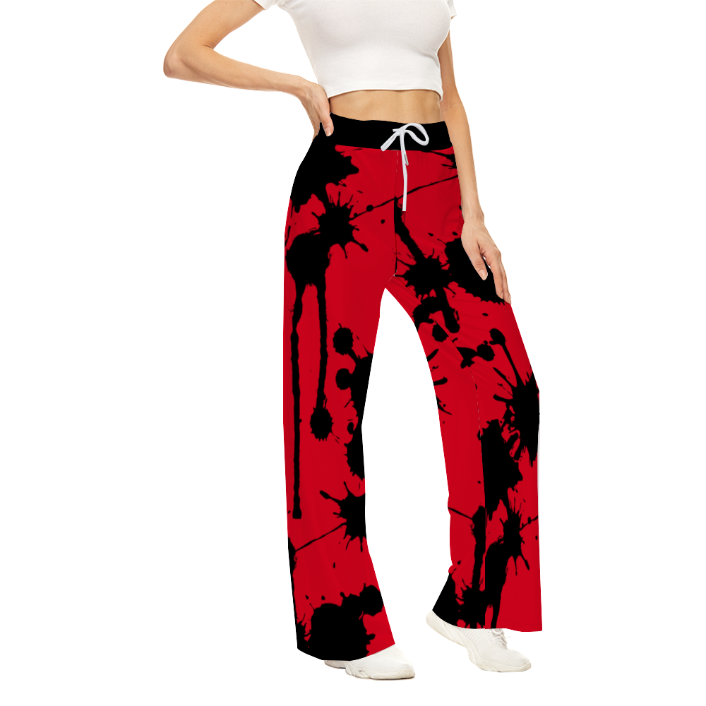 Graffiti Paint Red Yoga Sweatpants Wide Leg