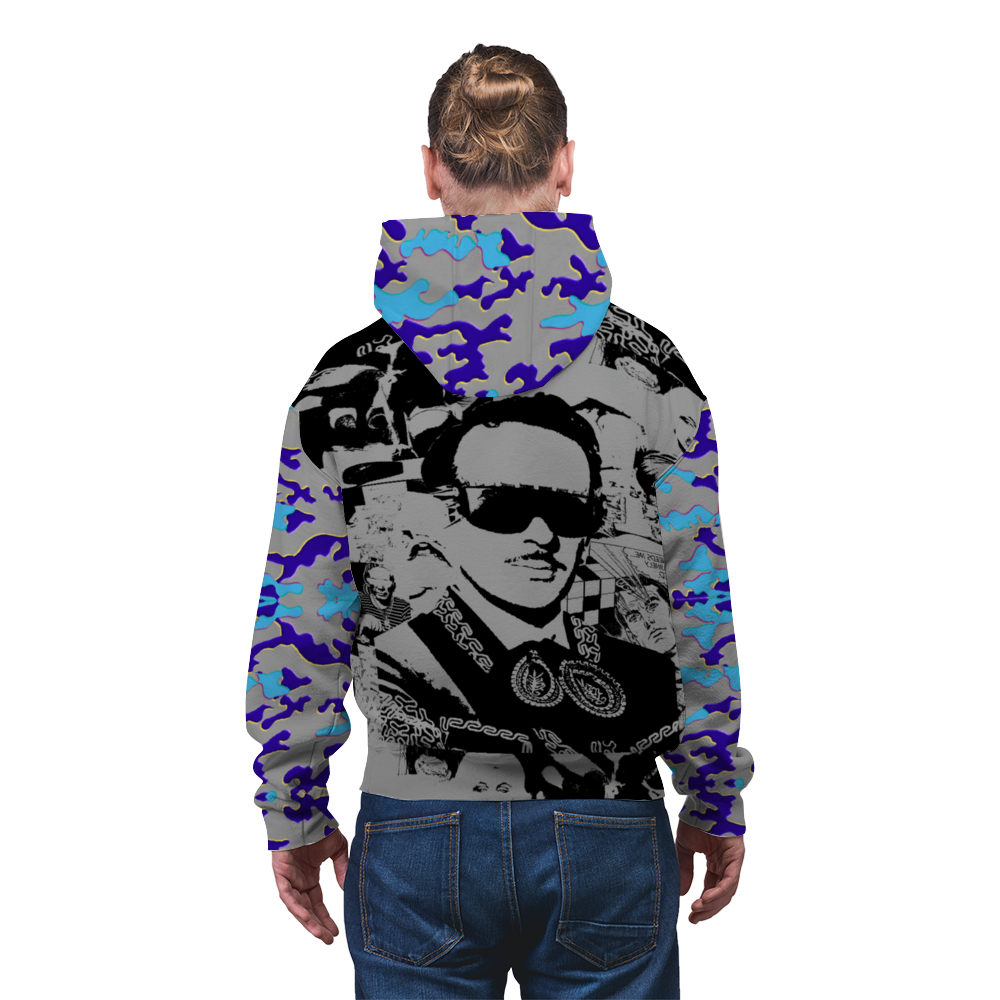 Camo Grey Hoodies All Over Print Terrycloth Zipper Hoodie