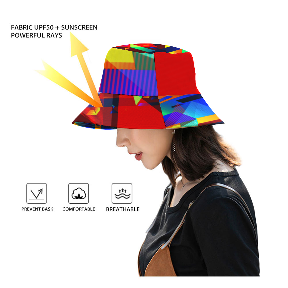 Fractual Fresh Red Bucket Hat with Customized Under Brim