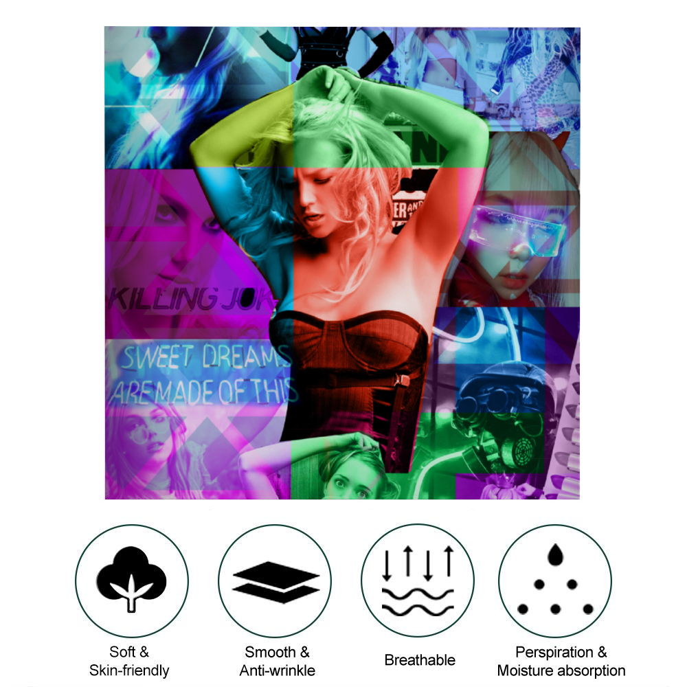 Britney DeLa Parra Silk-liked Scarf 36" x 36" Thin Satin Shawl