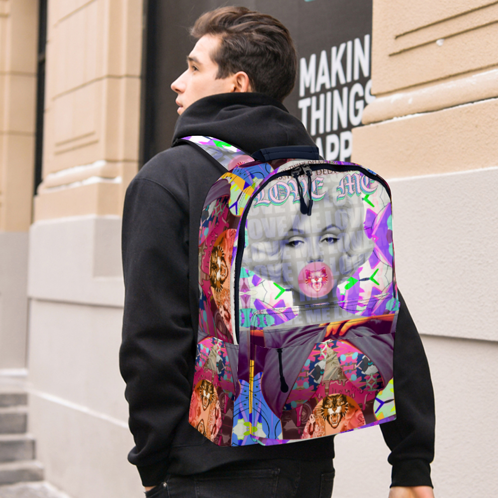 DeLa Parra Monroe Love Me Cruelty Free Leather Travel Backpack 12.6" x 16.9" x 6.3"