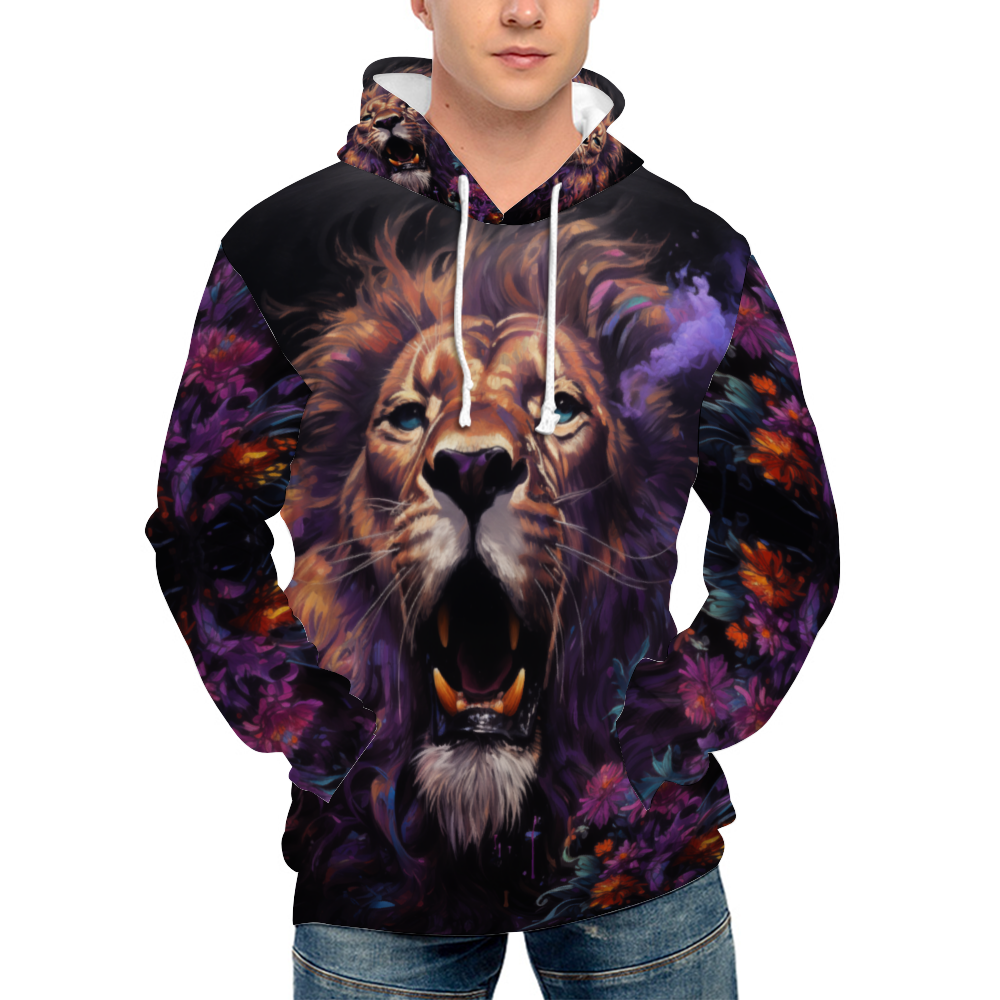 King of The Jungle Hoodies Unisex All Over Print Plush Hoodies with Pockets