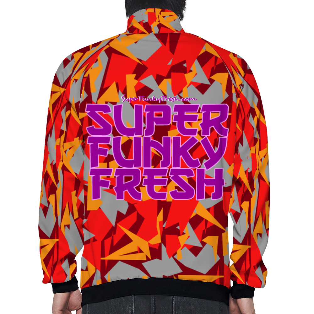 Digital Camo on Maroon Slim Fit Thin Japanese Terry Baseball Jacket