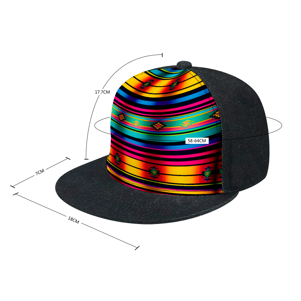 Serape Black Denim Baseball Hat