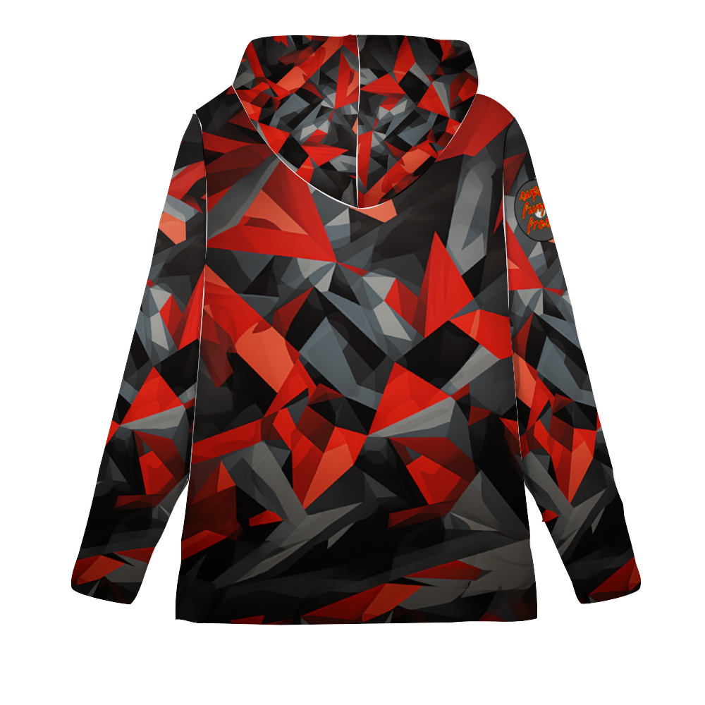 Digital Red, Black Grey Camo Hoodies Novelty Sweatshirts with Zipper