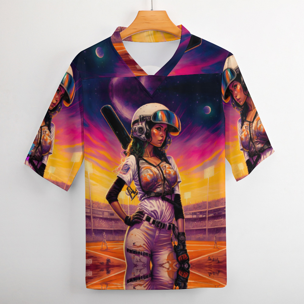 Ladies Baseball Player Rugby Jersey