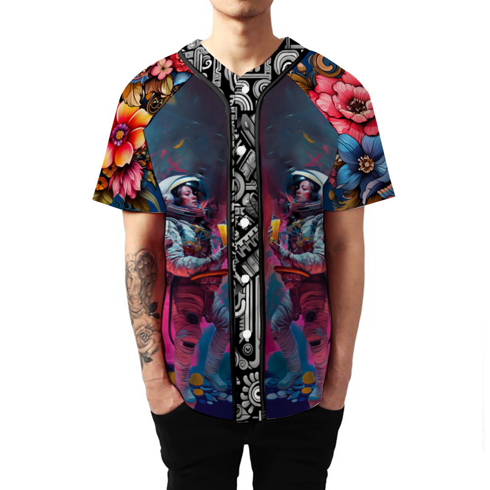 Astronaut Flowers Baseball Jersey Sports Jersey