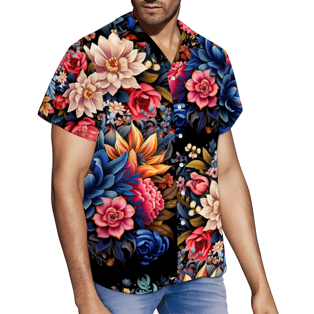 Dream in Flowers Button Down Beach Shirt