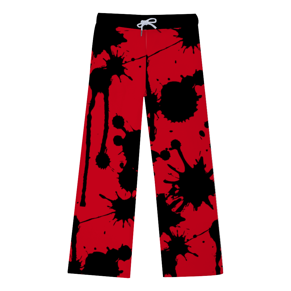 Graffiti Paint Red Yoga Sweatpants Wide Leg