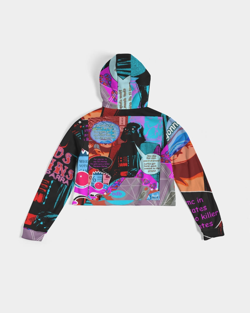 Old Dirty Darth Glitch Women's Cropped Hoodie