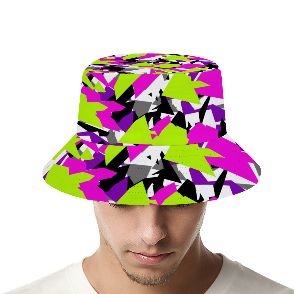 Pink Glitch Camo Bucket Hat