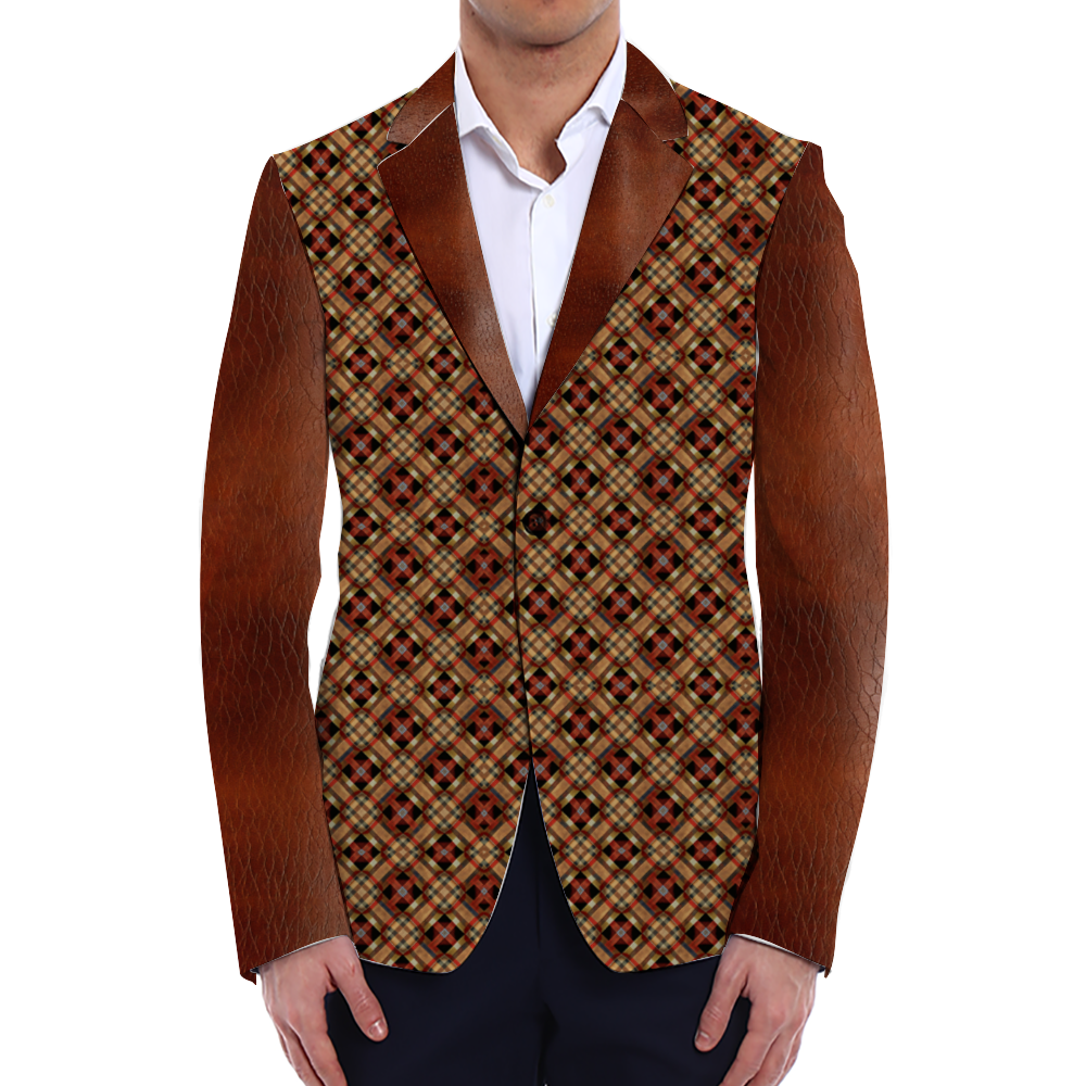 Cowboy Pattern Vintage Casual Suit Blazer Coat Fashion Light Coat