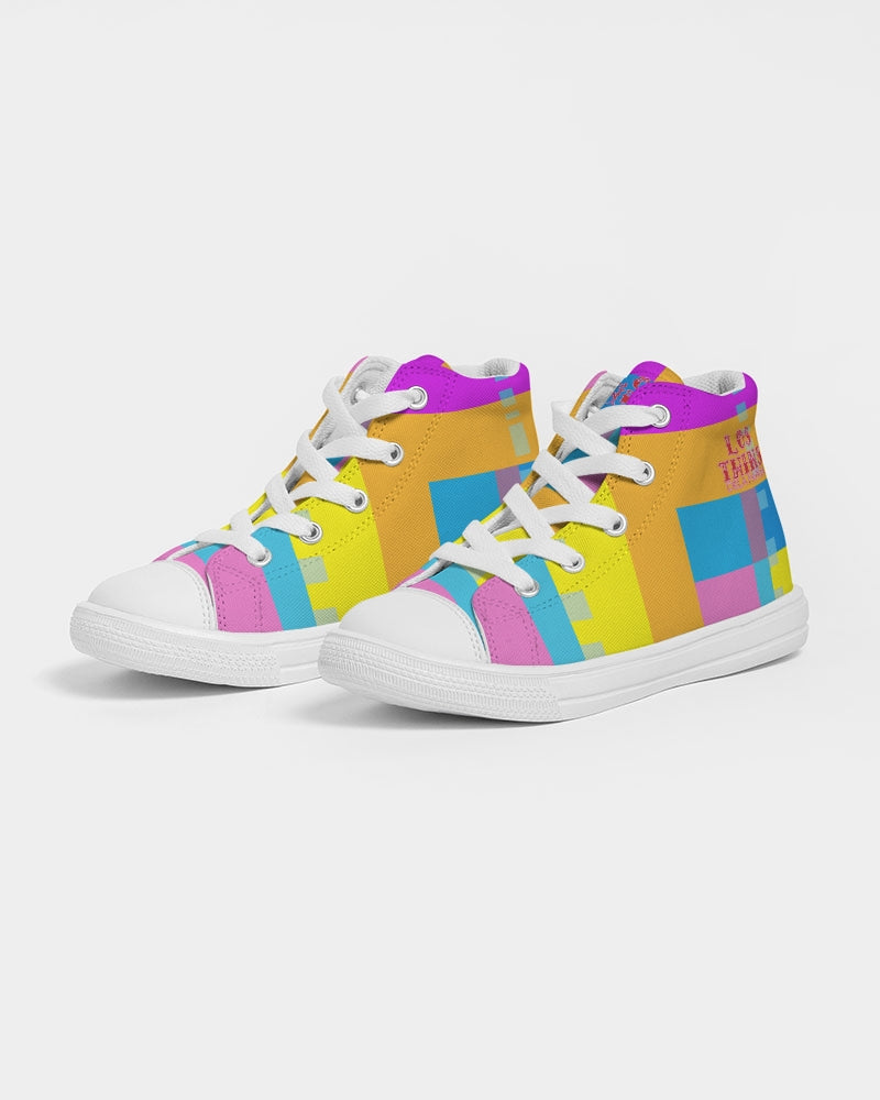 Pink Sunset Kids Hightop Canvas Shoe