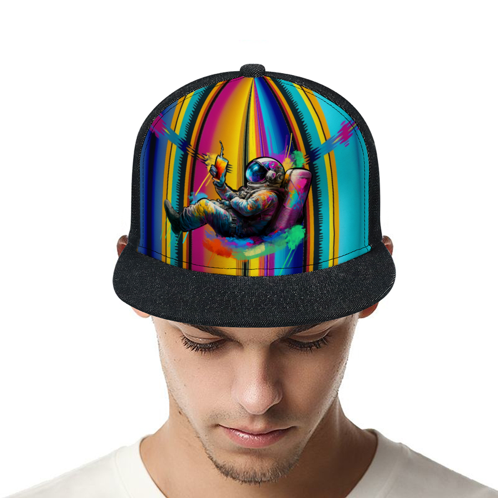Serape Space Walker Black Denim Baseball Hat