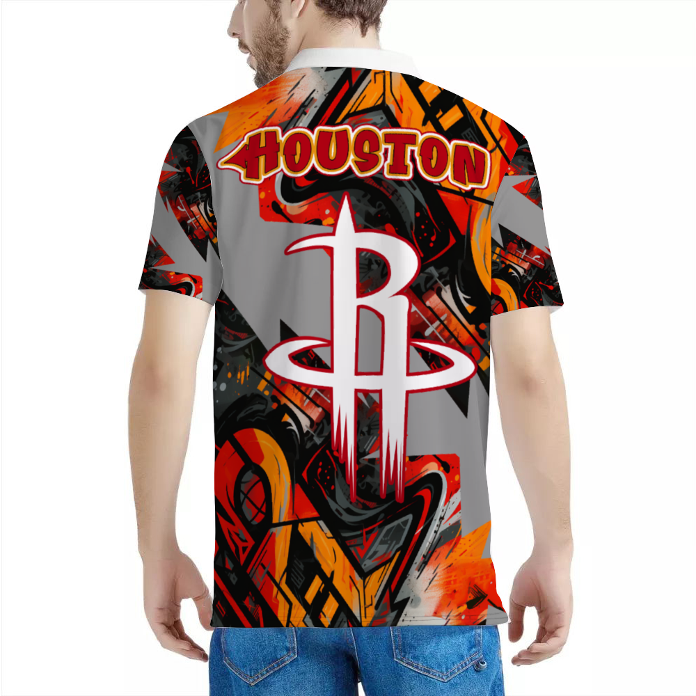 Rockets Dedication White & Black Classic Polo Shirt Tees