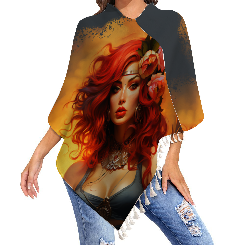 Gypsy Rosa Knitted Cloaks with Tassel Personalize Tassel Cape