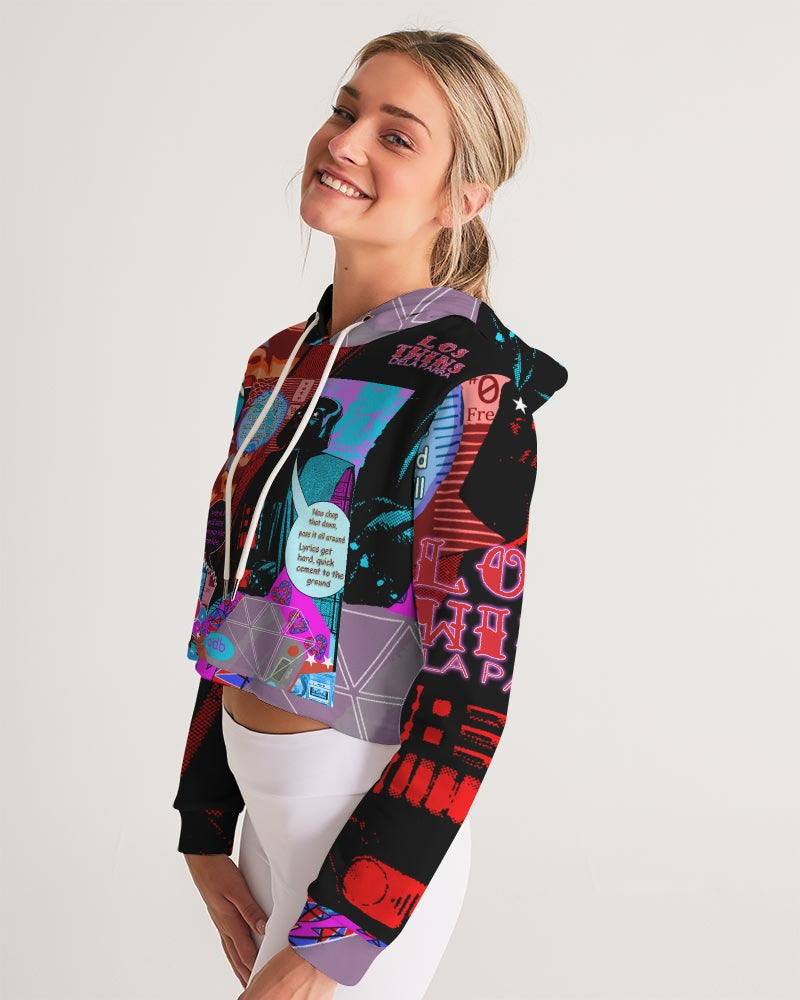 Old Dirty Darth Glitch Women's Cropped Hoodie