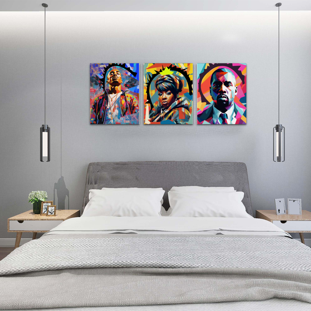 Kings and Queens 3 Piece Framed Canvas Painting Set