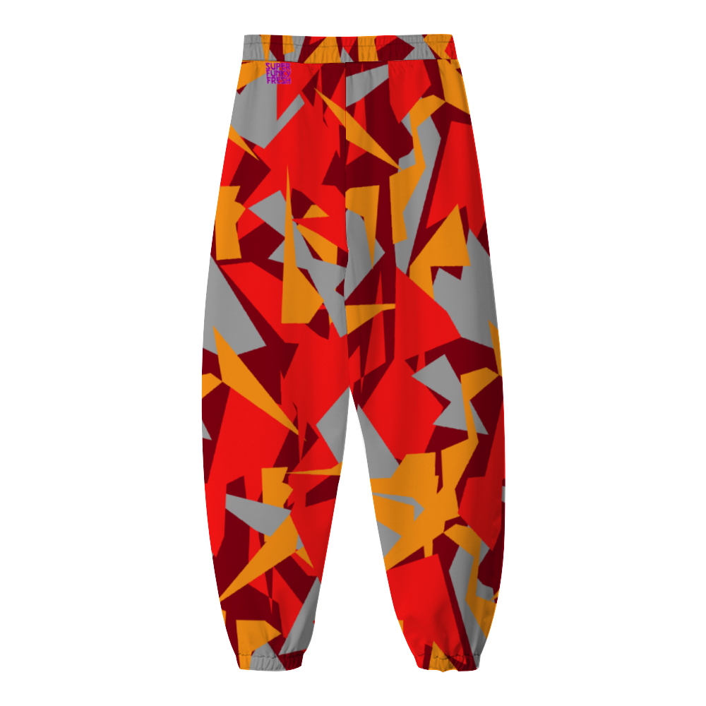 Digital Camo on Maroon Casual Jogger Pants