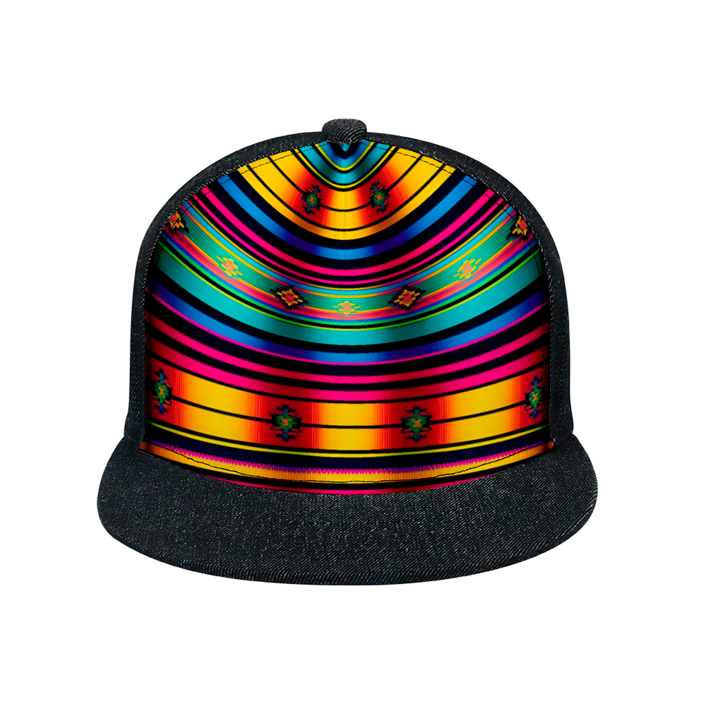 Serape Black Denim Baseball Hat