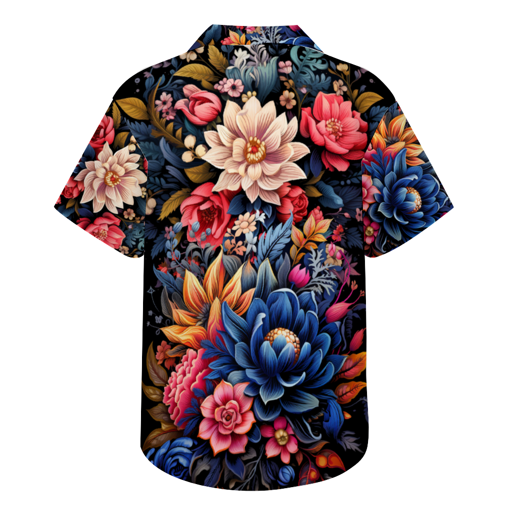 Dream in Flowers Button Down Beach Shirt