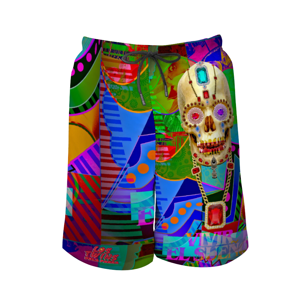 Vivir EL Sueno All Over Print Men's Quick Drying Swim Trunks Beach Shorts with Mesh Lining