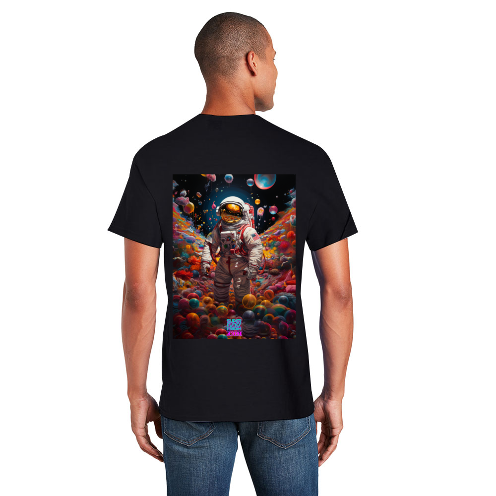 Bubble Gum Astronaut Custom Unisex Cotton T-shirts Gildan 5000 Short Sleeve Casual Loose Shirts Tees