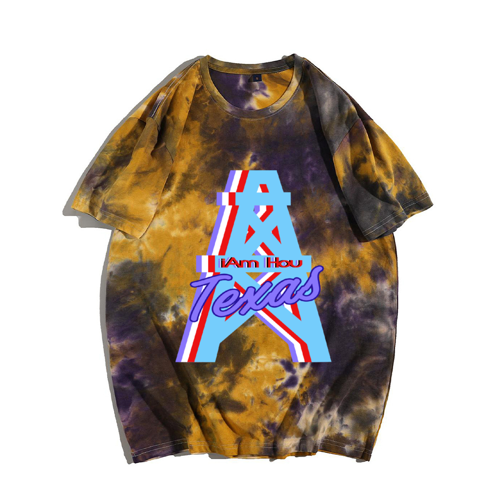 I Am Hou Short-sleeve T-Shirts Fashion Tie-dye Tees