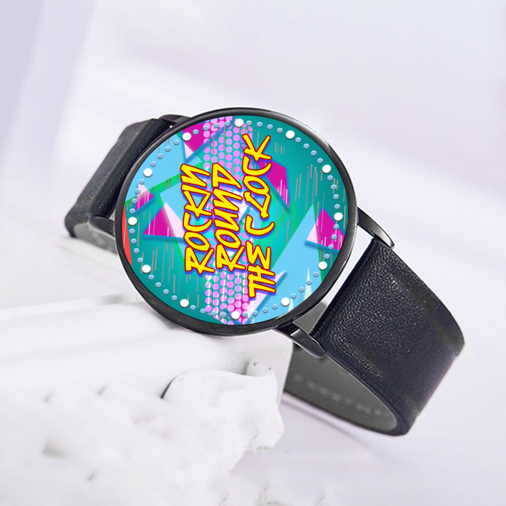 Rockin Round The Clock Watch Black LED Touch Screen Watch