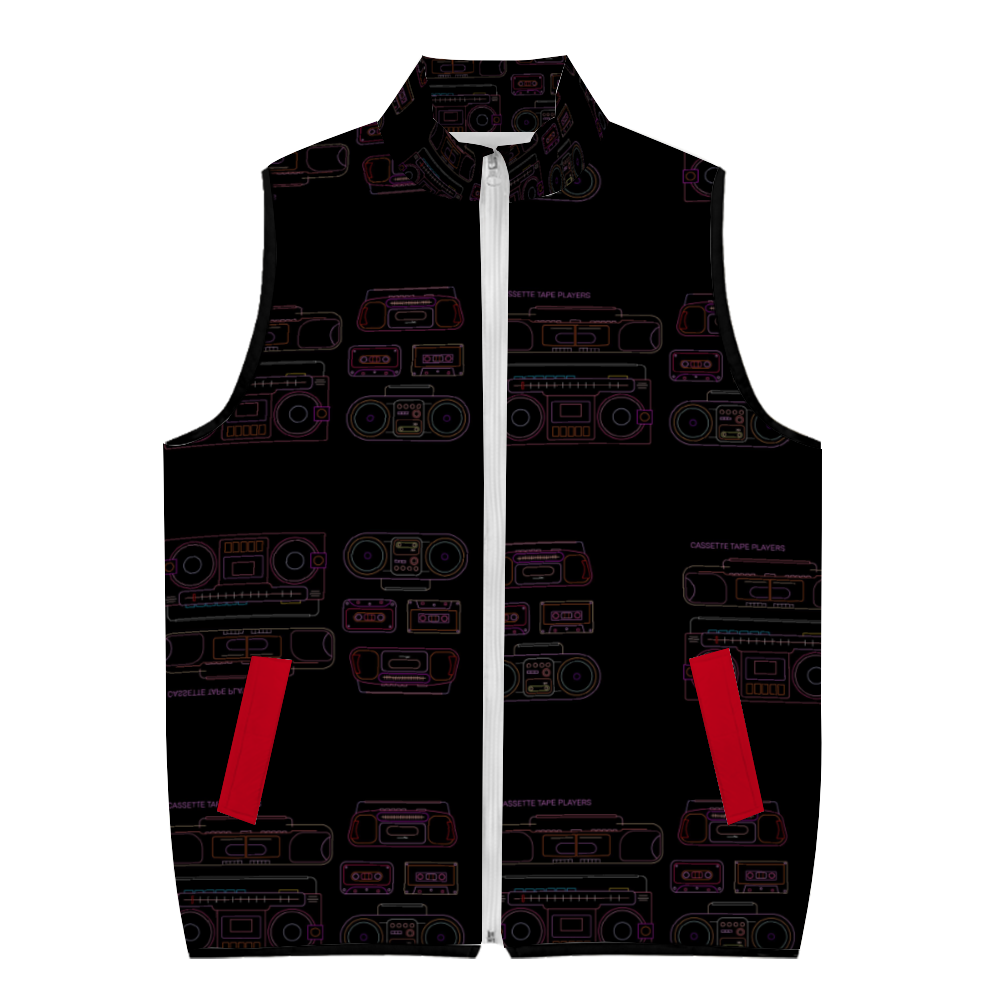 Radio Ready Windproof Bubble Coat Full-Zip Sleeveless Cotton Vests