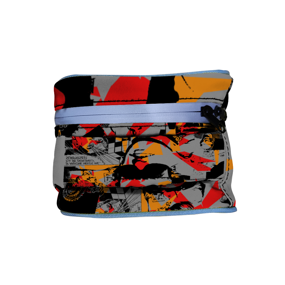 Dela Parra Graffiti Combination Lock Active Charcoal Cigar Bag Zipper Closure