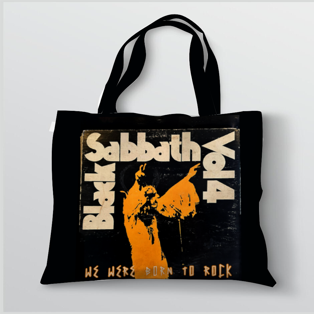 Born To Rock Canvas Tote Bags with Inner Zippered Pocket 14"/16" 16OZ 2 sides Different Designs