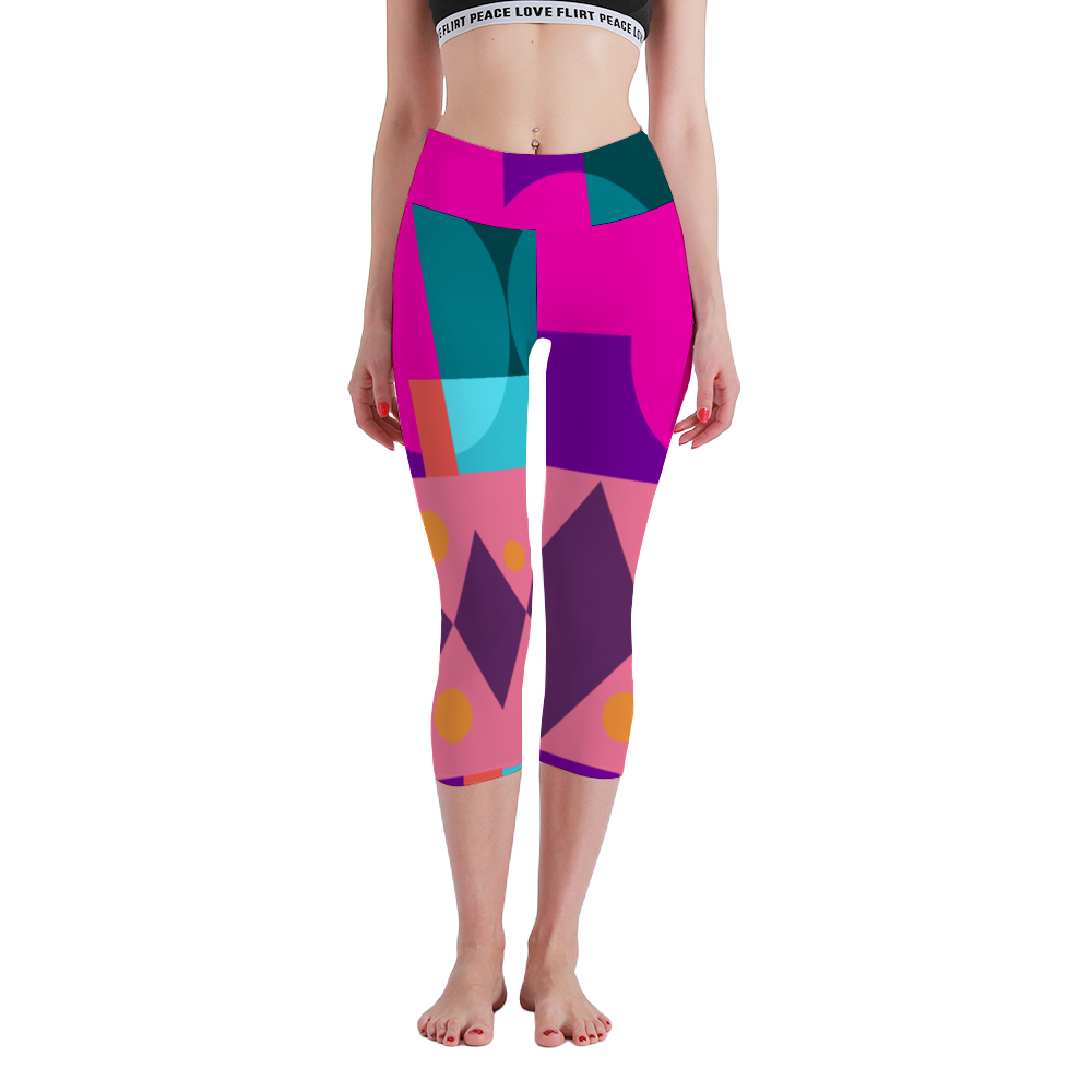 Super Funky Fresh Women's High Waisted Capri Yoga leggings