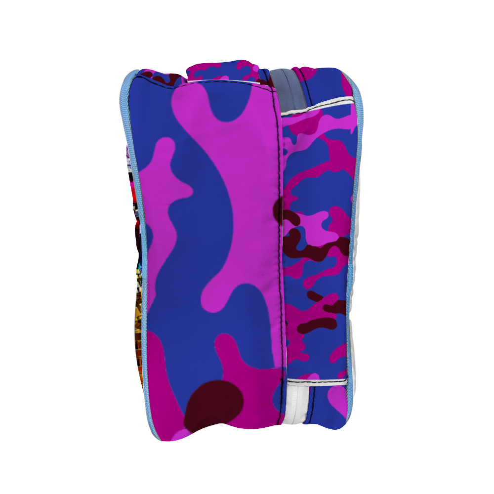 Double Trouble Purple Camo Combination Lock Active Charcoal Cigar Bag Zipper Closure