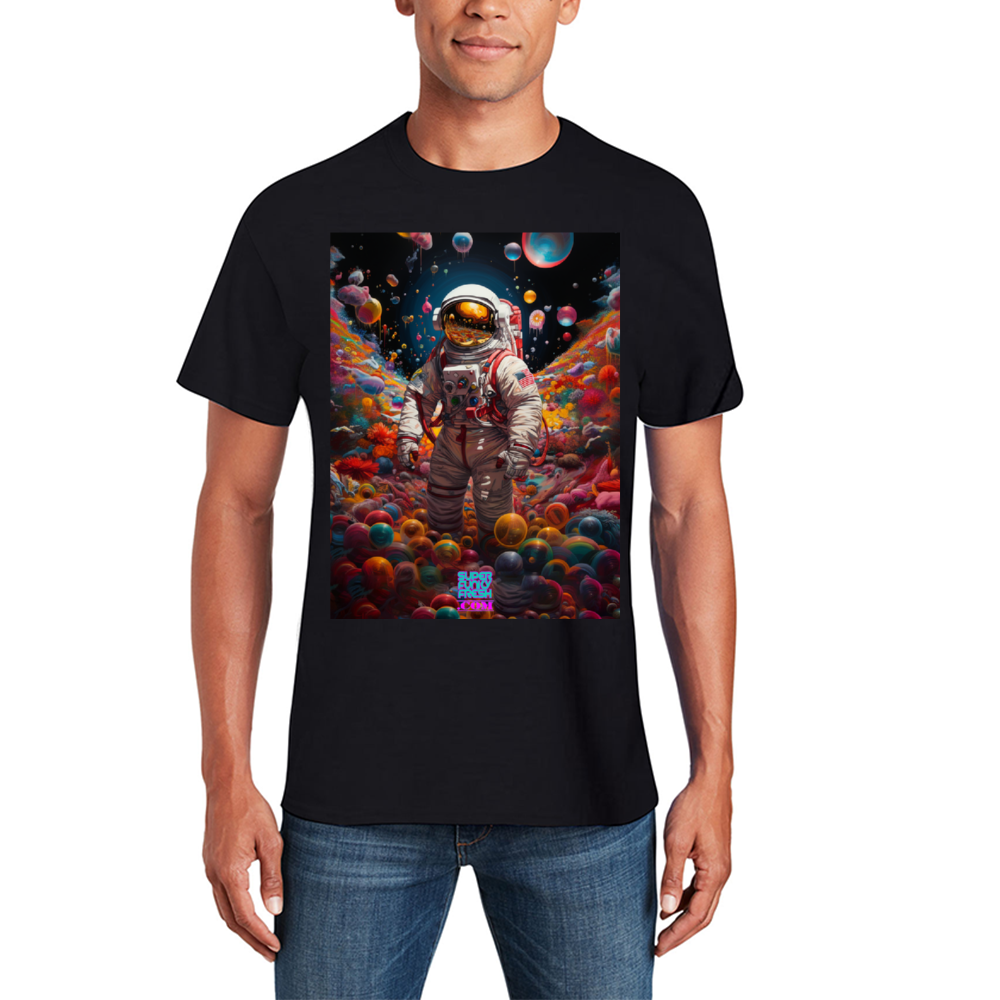 Bubble Gum Astronaut Custom Unisex Cotton T-shirts Gildan 5000 Short Sleeve Casual Loose Shirts Tees