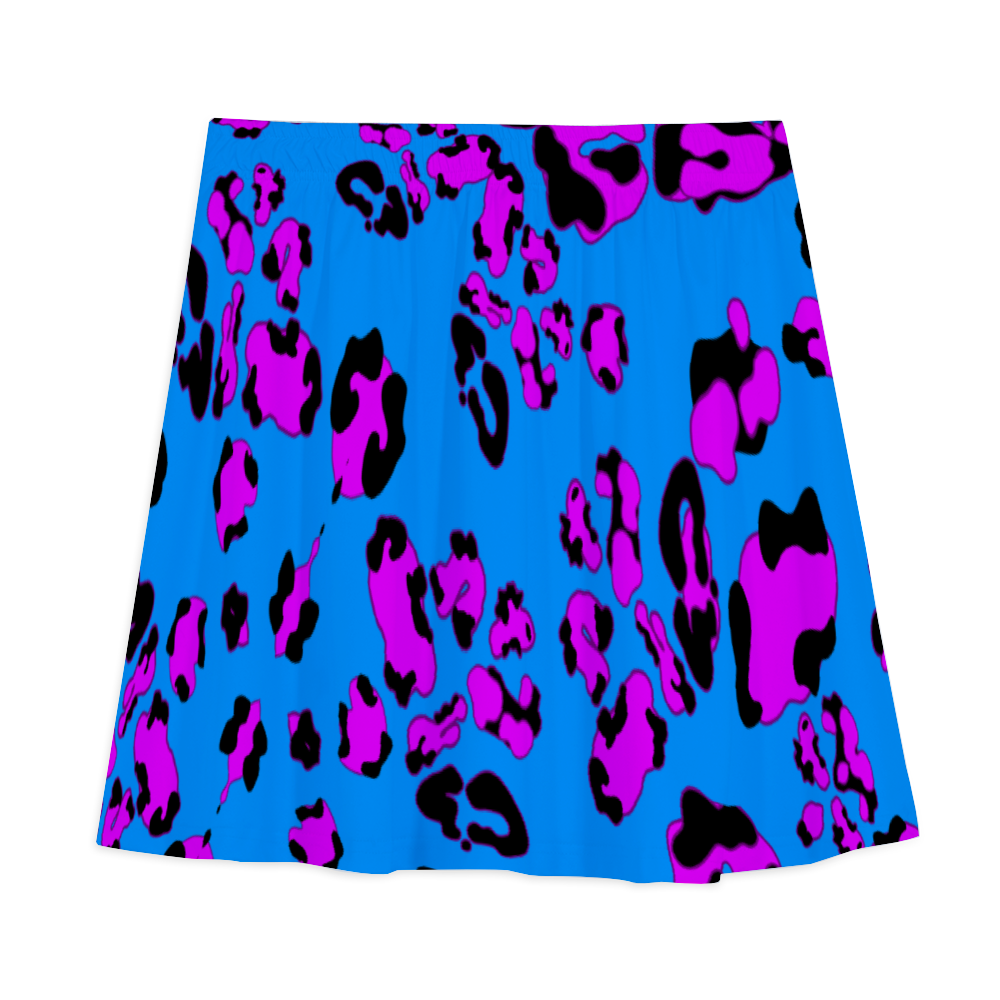 Blue Cheetah women's All Over Print A-line Mini Skirt