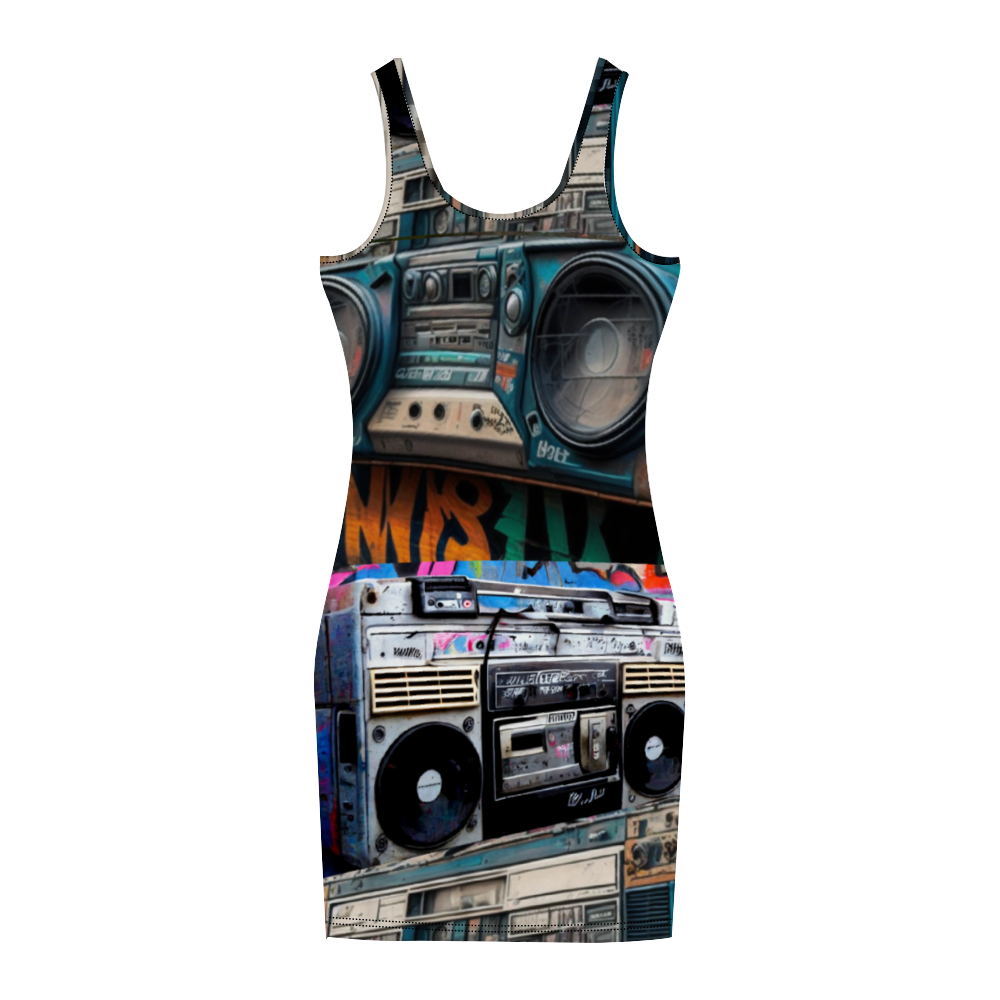Boomboxes Women's Tank Dress Stylish Sleeveless Dress