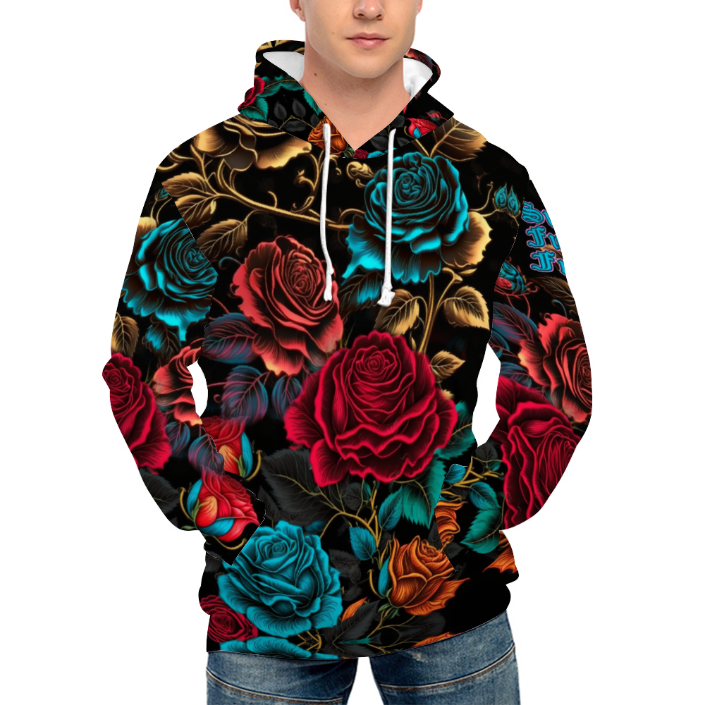 Gold and Roses Hoodie w/pockets