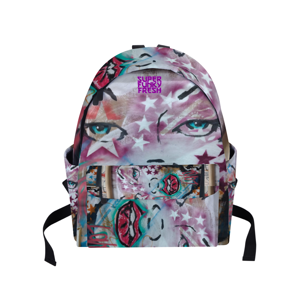 Love Letters Zippered Travel Backpack 14" x 18" x 4" Schoolbag