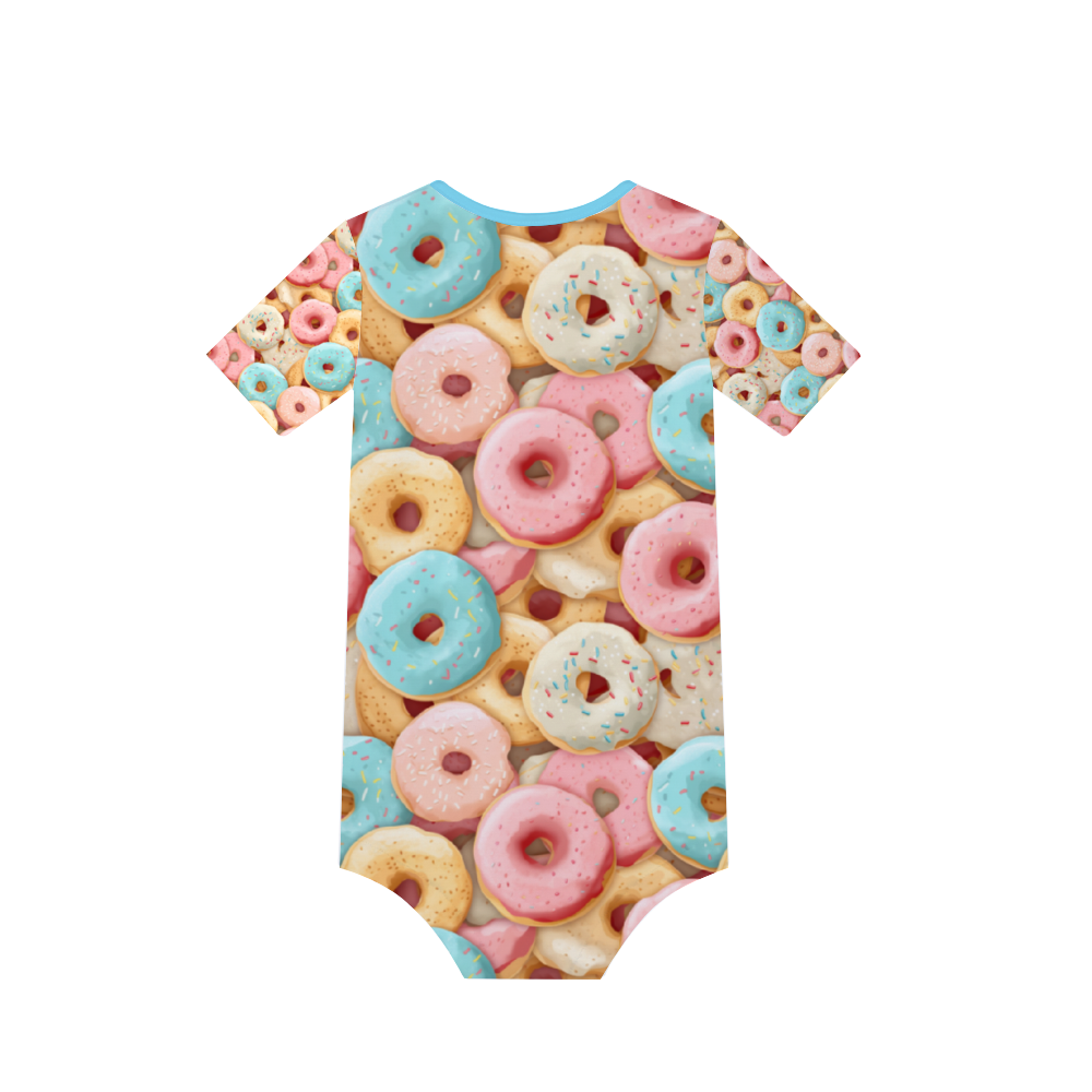 Doughnut Kid Baby's Short Sleeve Romper Jumpsuit