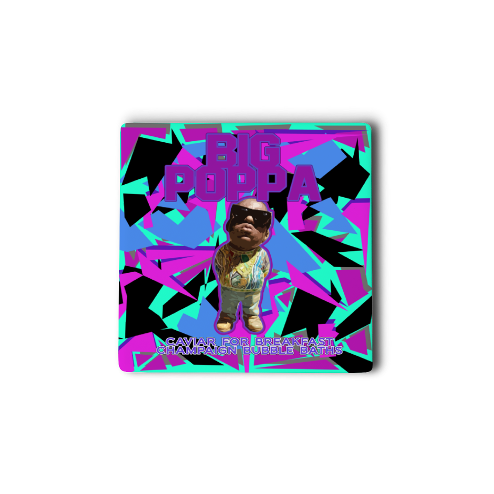 Big Poppa 4 PCS Cork Backed Ceramic Coasters for Drinks, Heat Resistant Coasters, Coffee Mug Place Mats