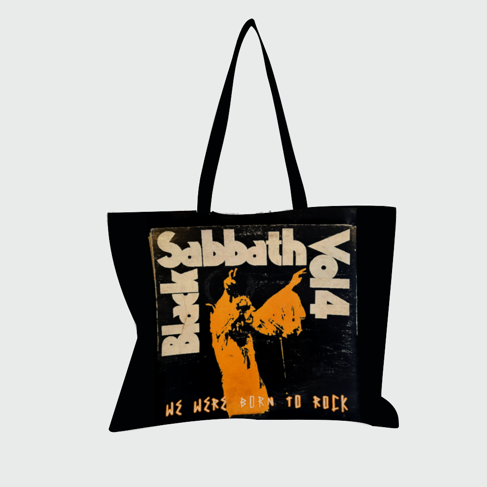 Born To Rock Canvas Tote Bags with Inner Zippered Pocket 14"/16" 16OZ 2 sides Different Designs
