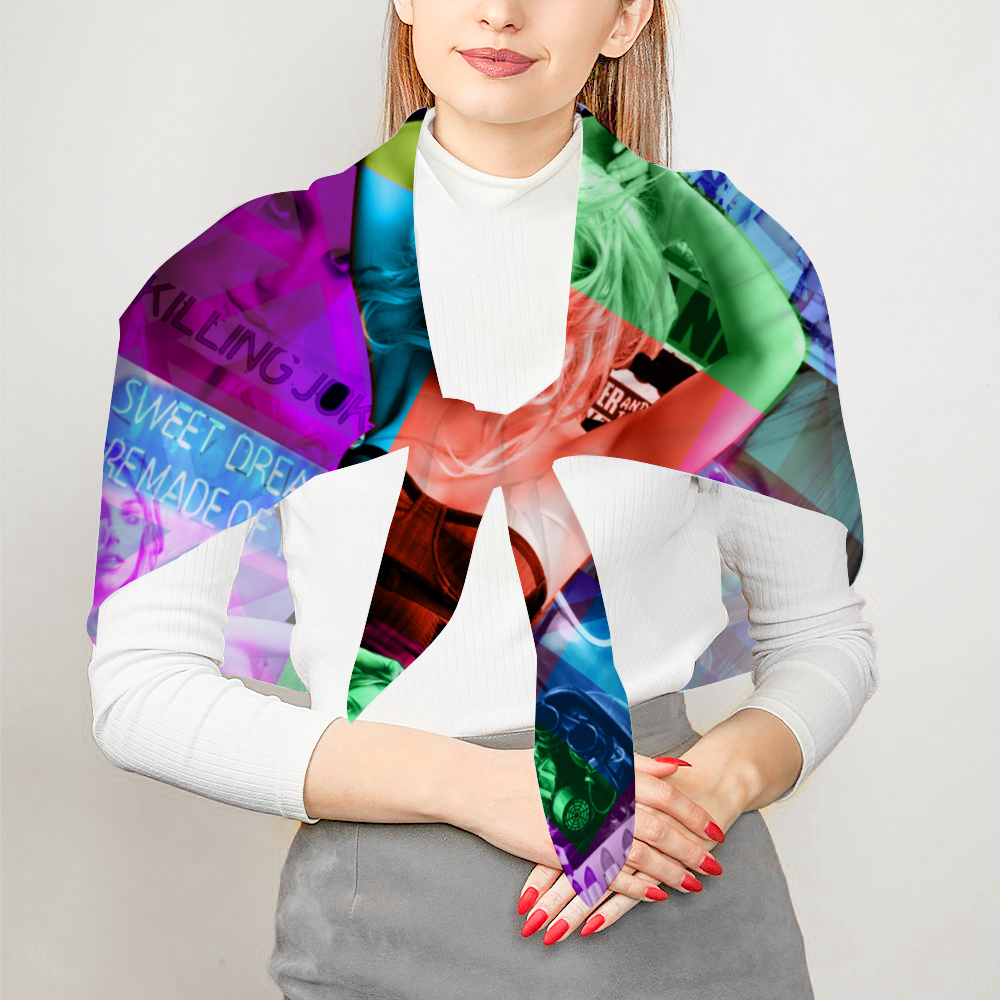 Britney DeLa Parra Silk-liked Scarf 36" x 36" Thin Satin Shawl