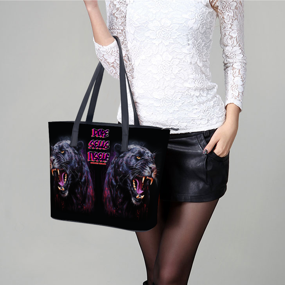 Panther Purr Vegan Leather Handbags Shoulder Bags