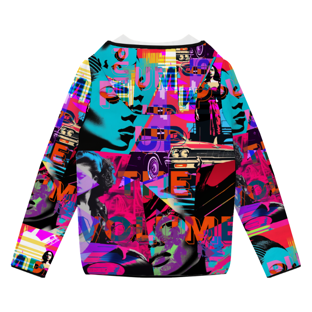 Pump Up The Volume Adult Windproof Hoodie Jackets Full-Zip Bubble Coats